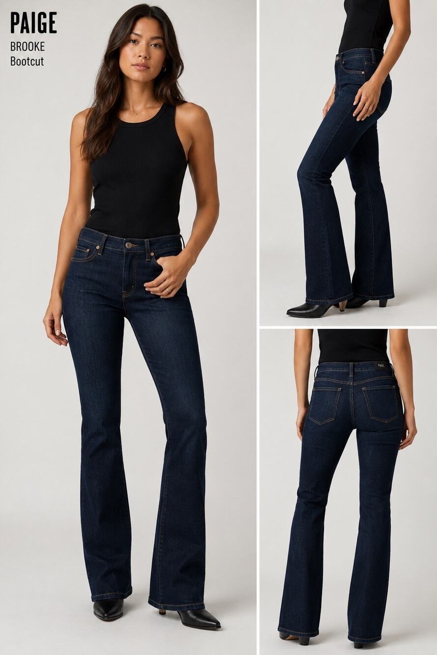 PAIGE Brooke Bootcut Jeans Womens 28 Dark Wash Stretch Made in USA